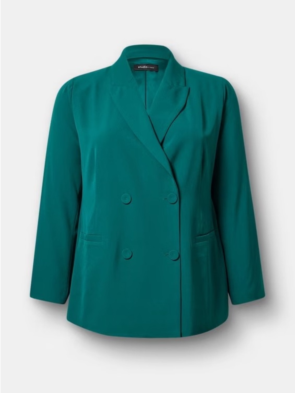Studio Torrid Double-Breasted Women's Blazer Green